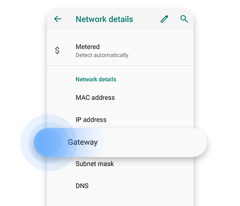 'Gateway' will display your router's IP