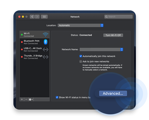 Click on 'Advanced' to see your router's IP